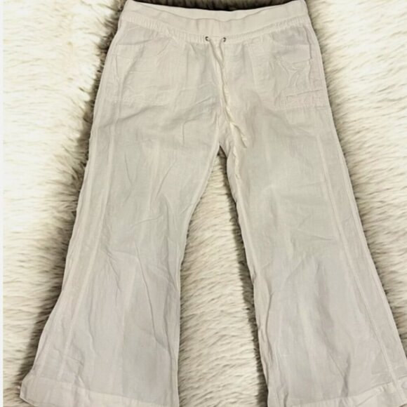 AMERICAN RAG CIE Classic Ivory Wide Leg Tie-Front Lightweight Pants Sz. L - Picture 1 of 3